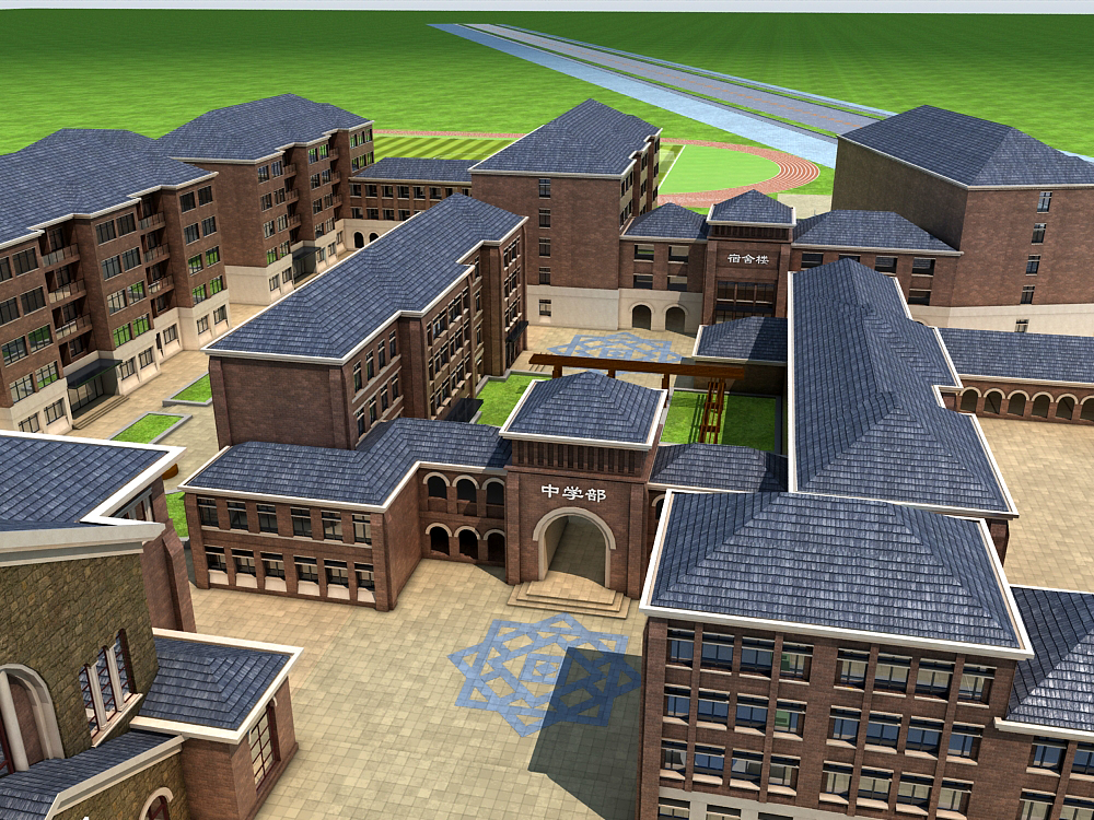 徐州国际学校公建学校 欧式 CCI（含文本效果图 CAD SU）